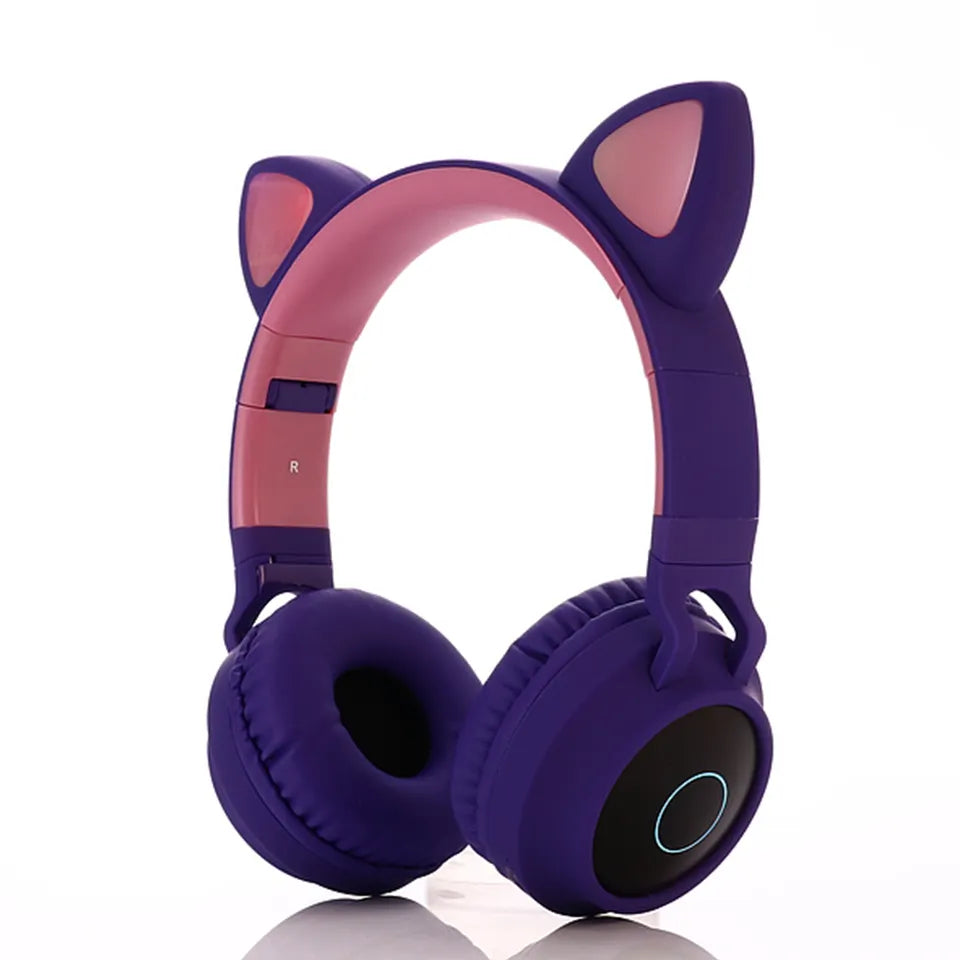 Wireless Cat Ear LED Light Up Bluetooth Headphones- (LNC)