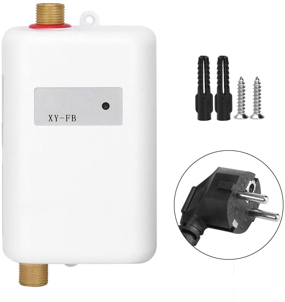 White Mini Tankless Instant Hot Water Heater Bathroom Kitchen Washing for Hot and Cold Dual-use(US 110V) - e4cents