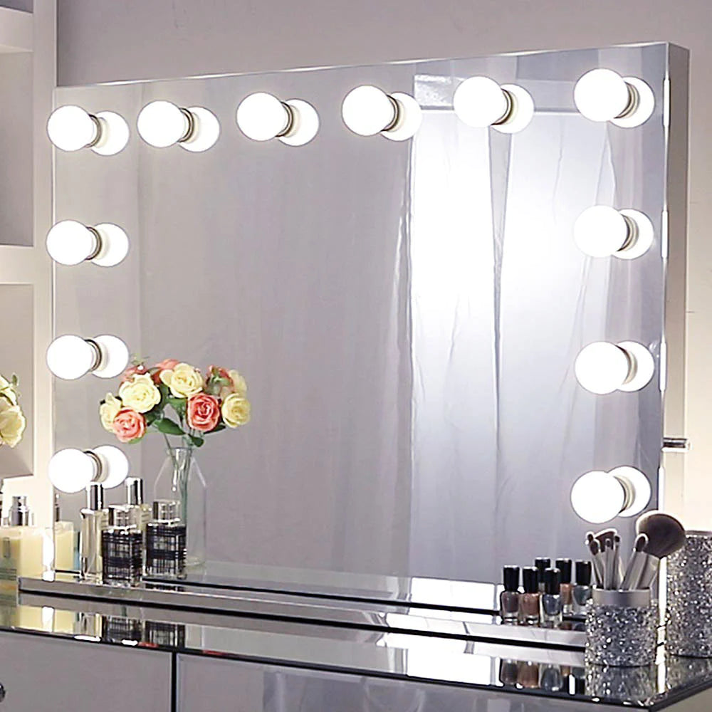 Hollywood Makeup Mirror for Wall, Large Makeup Vanity Mirror with Ligths in Bedroom