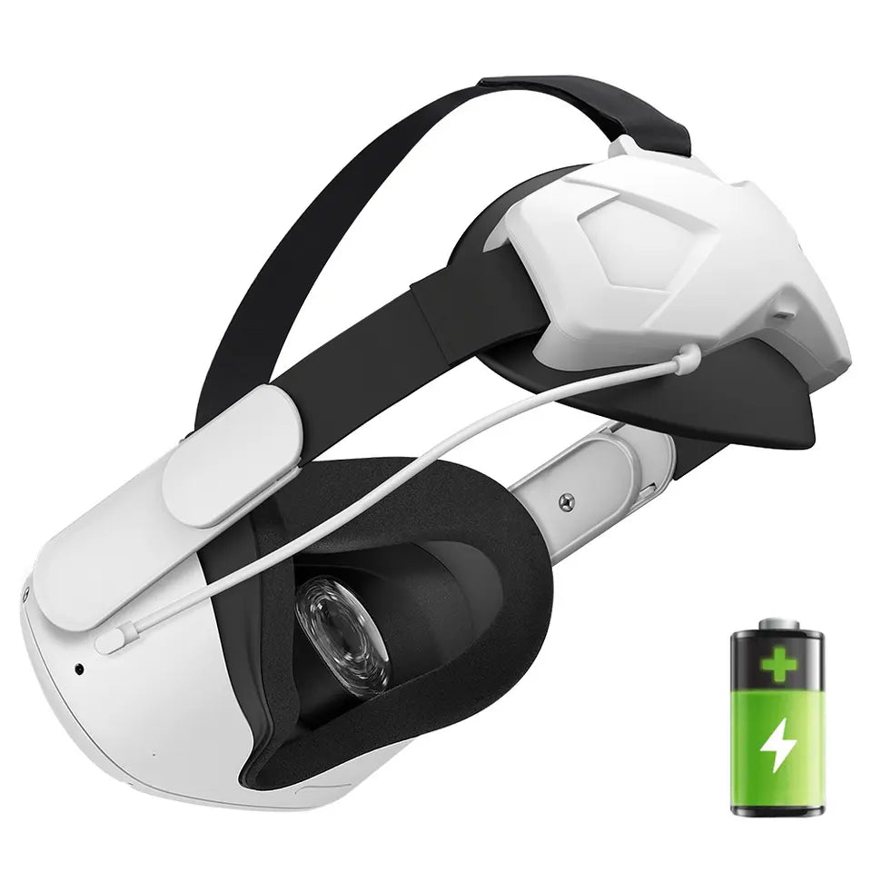 VR Headset with Adjustable Head Strap with Battery Headband Support (NC)