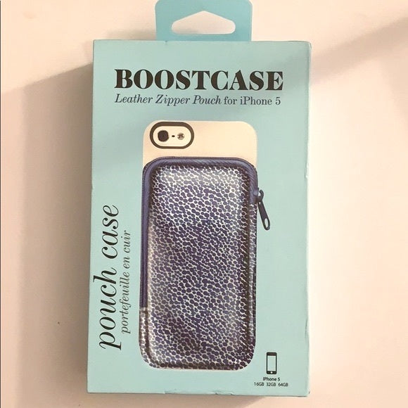 BOOSTCASE LEATHER ZIPPER POUCH FOR IPHONE 5  (LNC)