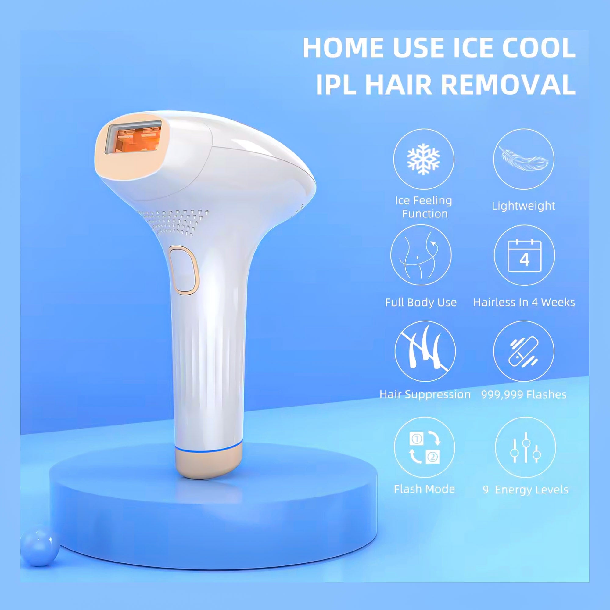 Portable Sapphire Ice Cool Ipl Hair Removal Device Painless Home Ipl Hair Removal Machine