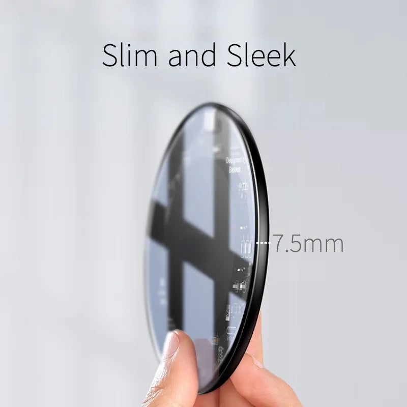 20W Mirror Glass Fast Charging Pad for iPhone Wireless Charger - NC