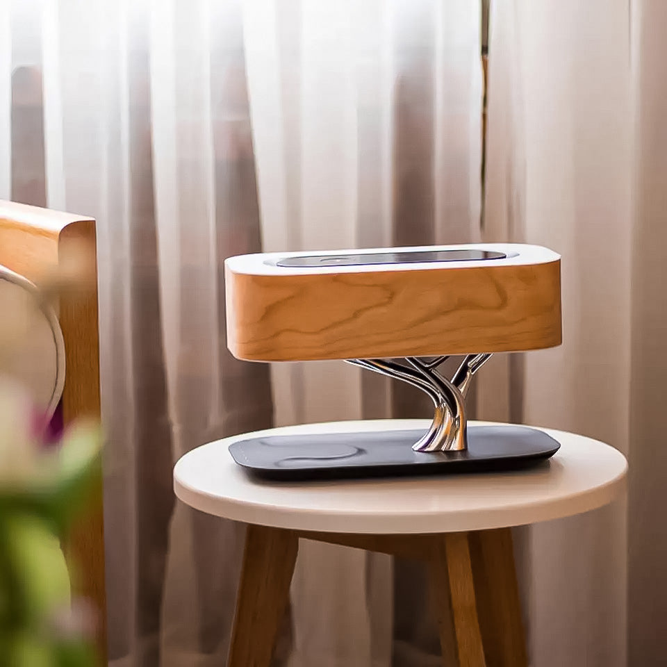 Tree of Life Wooden Bedside Table Lamp