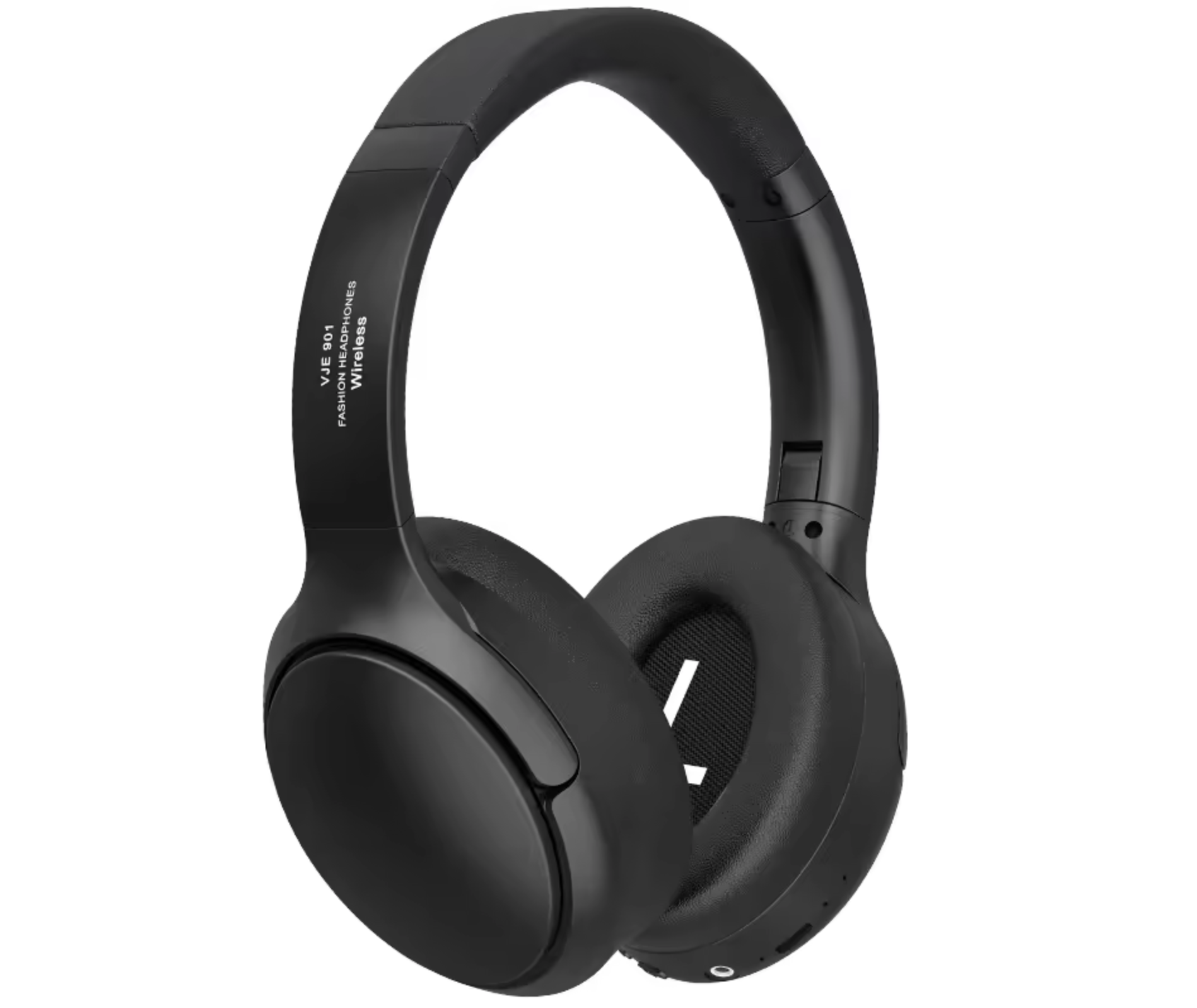 Metallic black silver headset stereo sound wireless headphone