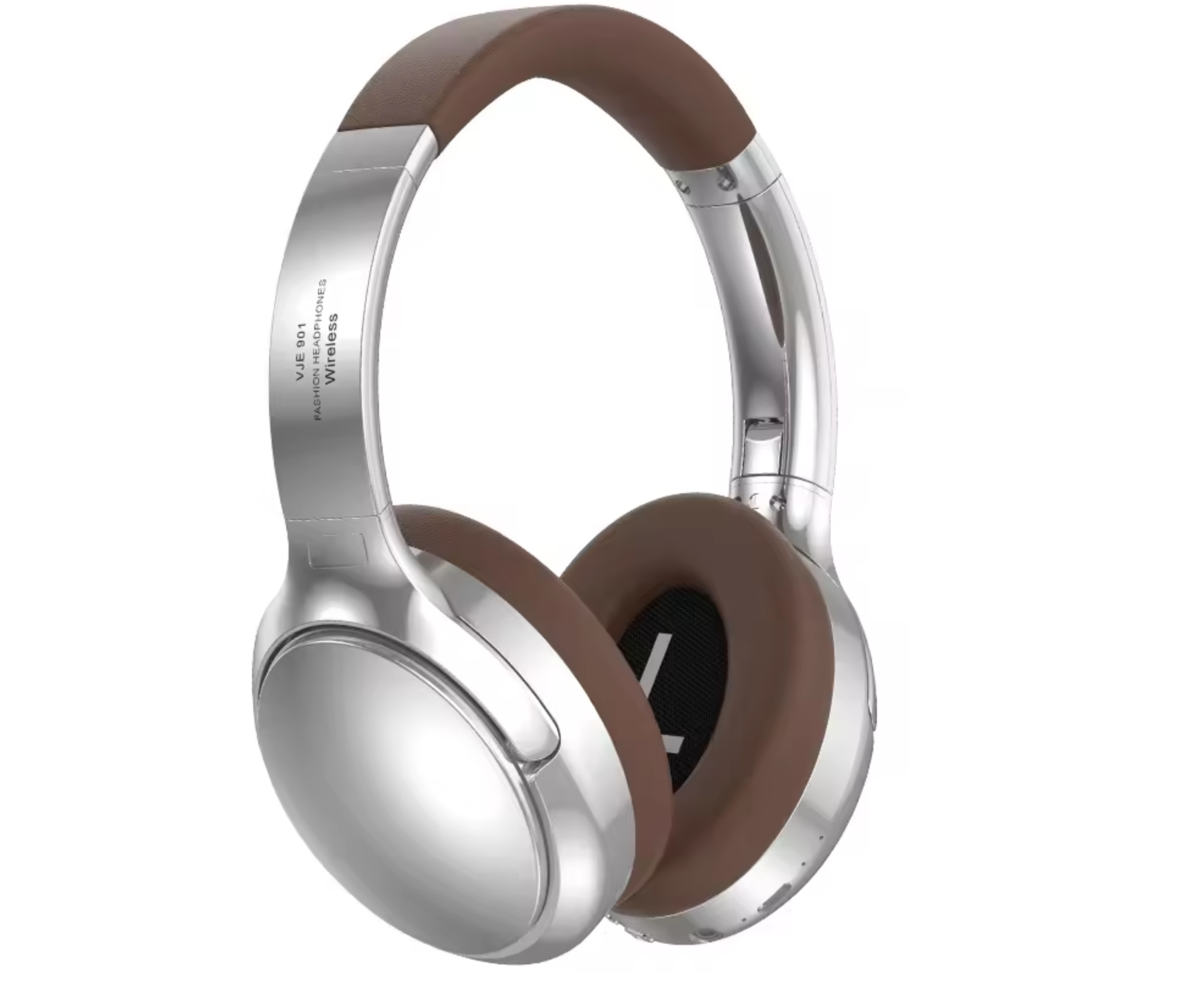 Metallic black silver headset stereo sound wireless headphone