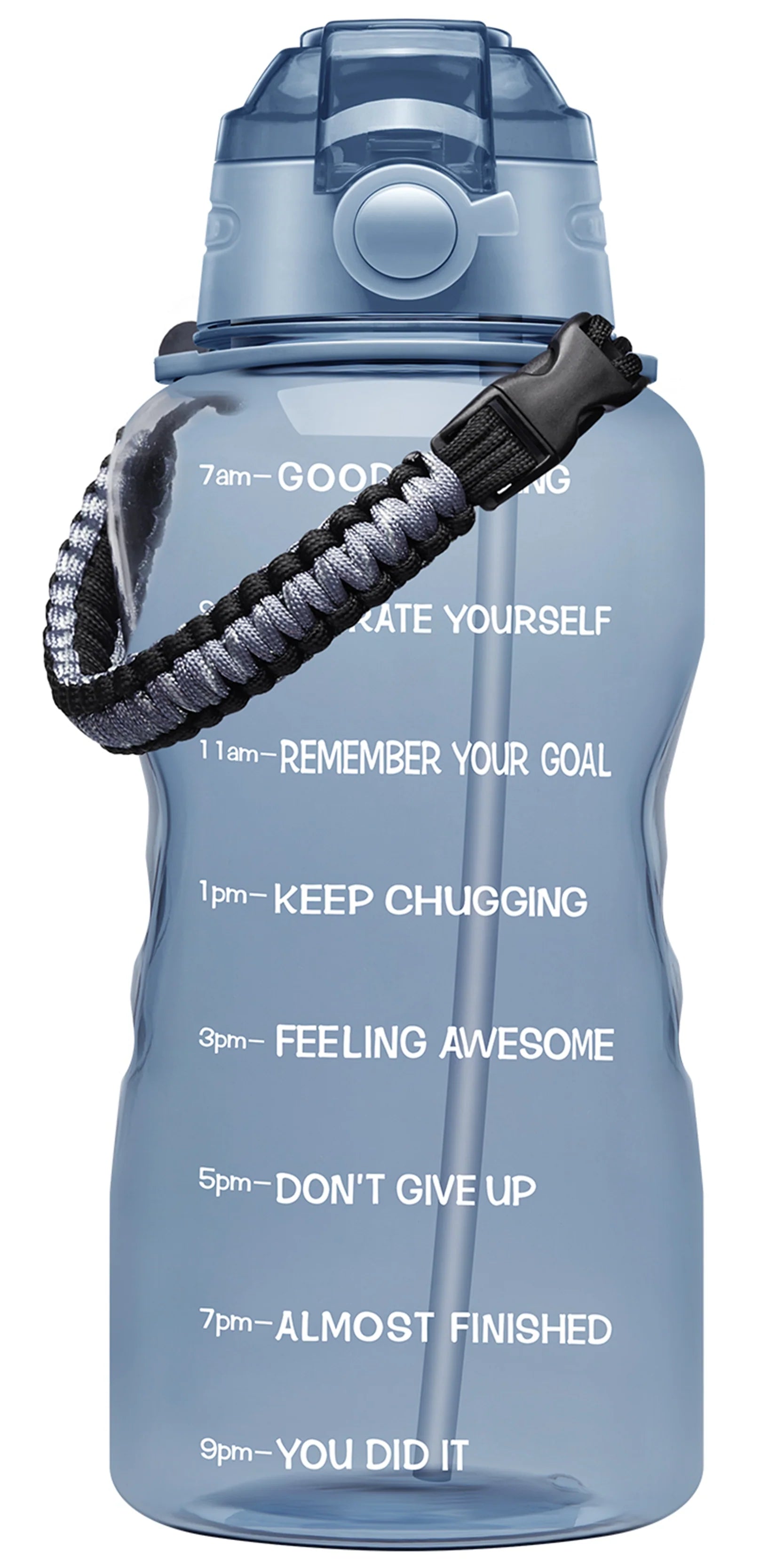 Motivational Water Bottle with Paracord Handle