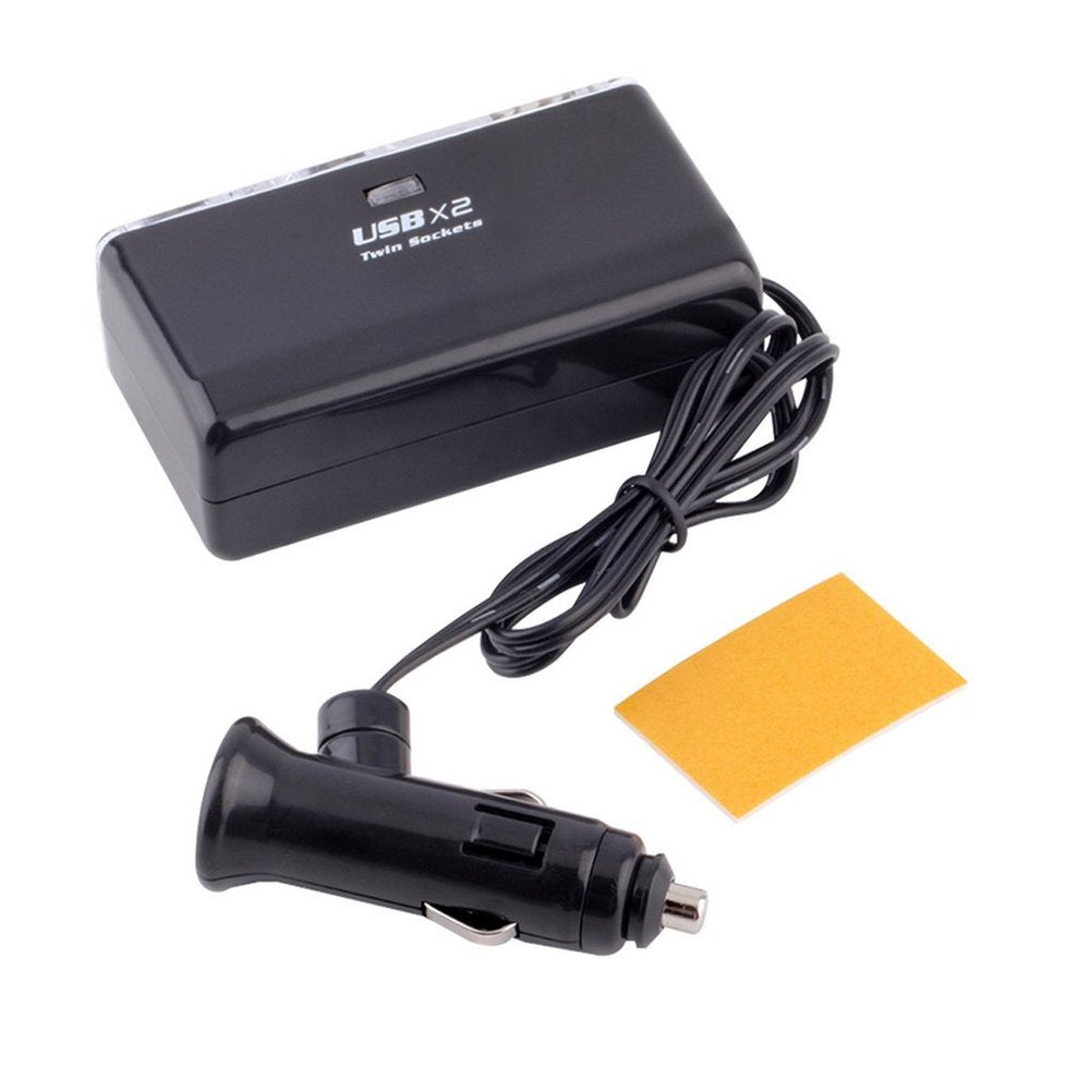 Dual Socket 2 USB Port Cigarette Lighter Splitter DC 12V/24V Car Charger - e4cents