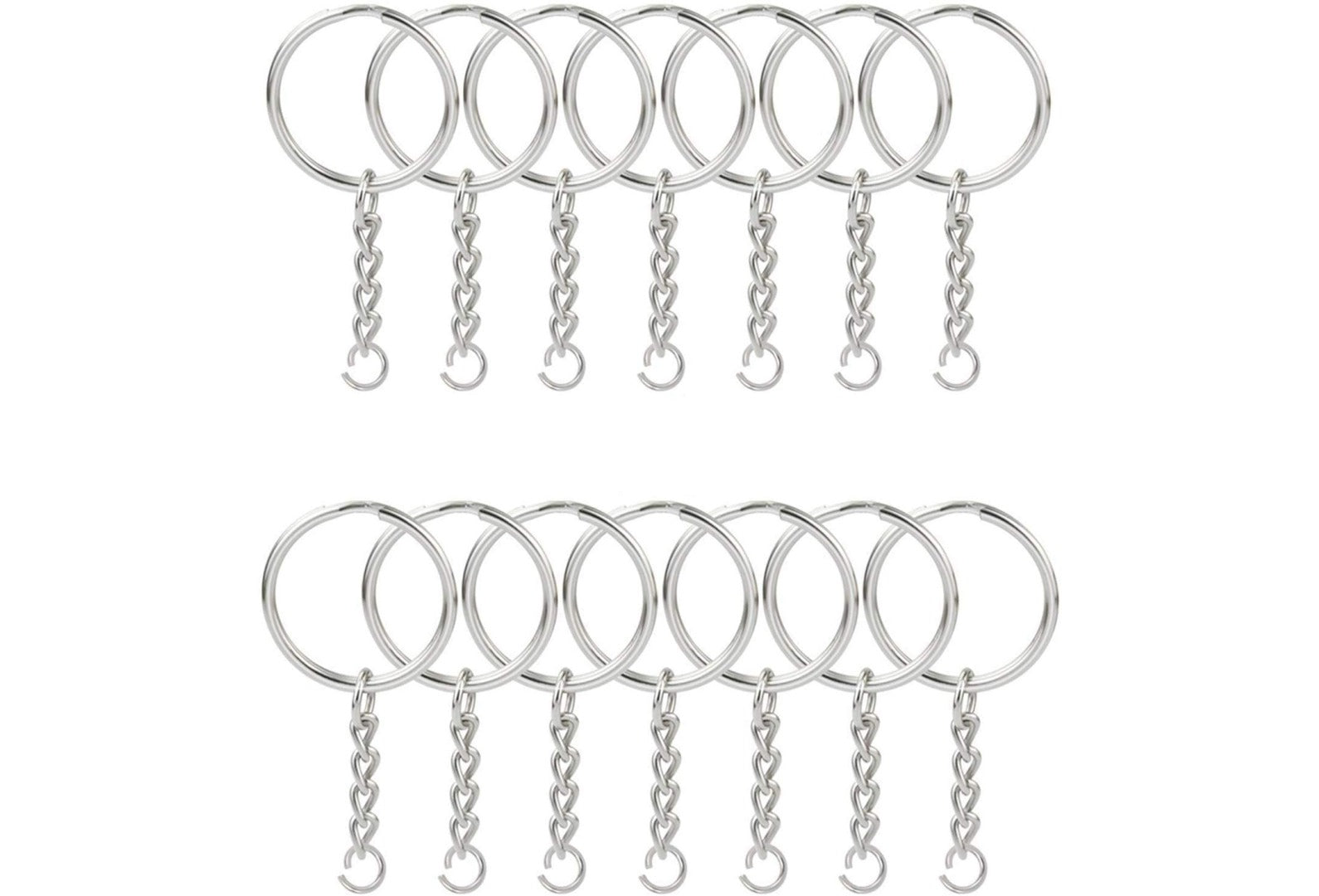 KINGFOREST 80PCS Split Key Ring with Chain 1 inch and Jump Rings