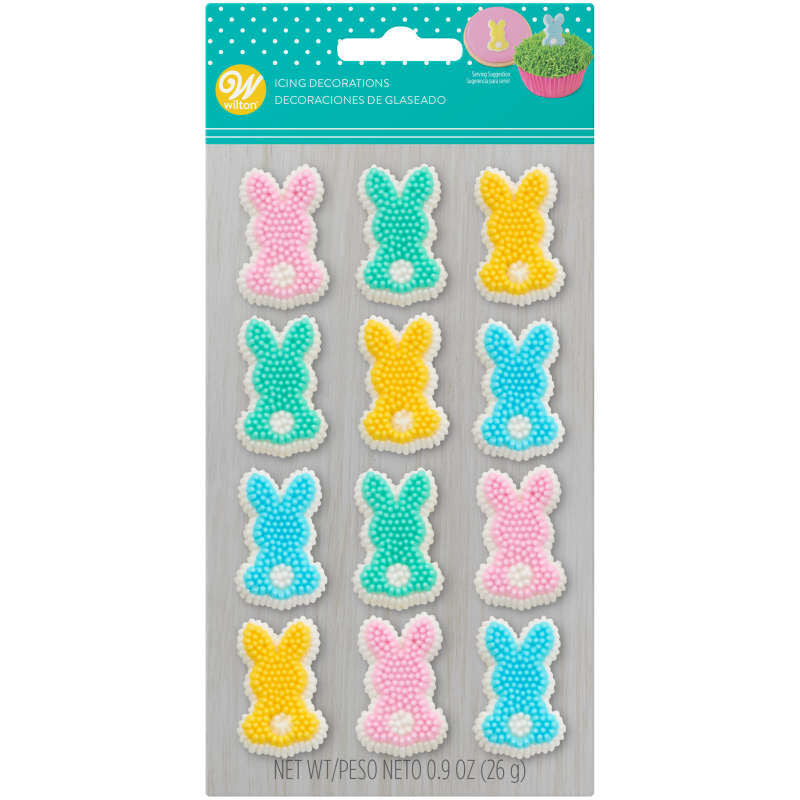 FREE - Pastel Easter Bunny Icing Decorations, 12-Count (LNC)