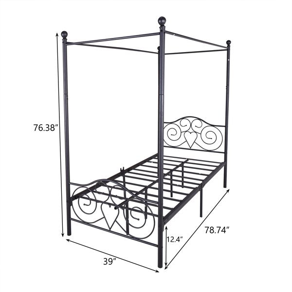 Metal Canopy Bed Frame with Vintage Style Headboard & Footboard -New in Box.