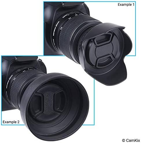 55mm Set of 2 Camera Lens Hoods and 1 Lens Cap - (LNC)