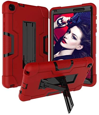 Golden Sheeps Compatible for Samsung Galaxy Tab A 8.0 2019 (SM-P200/P205) Impact Hybrid Drop Proof Armor Defender Full-Body Protection Case Convertible Built in Stand (red) - e4cents