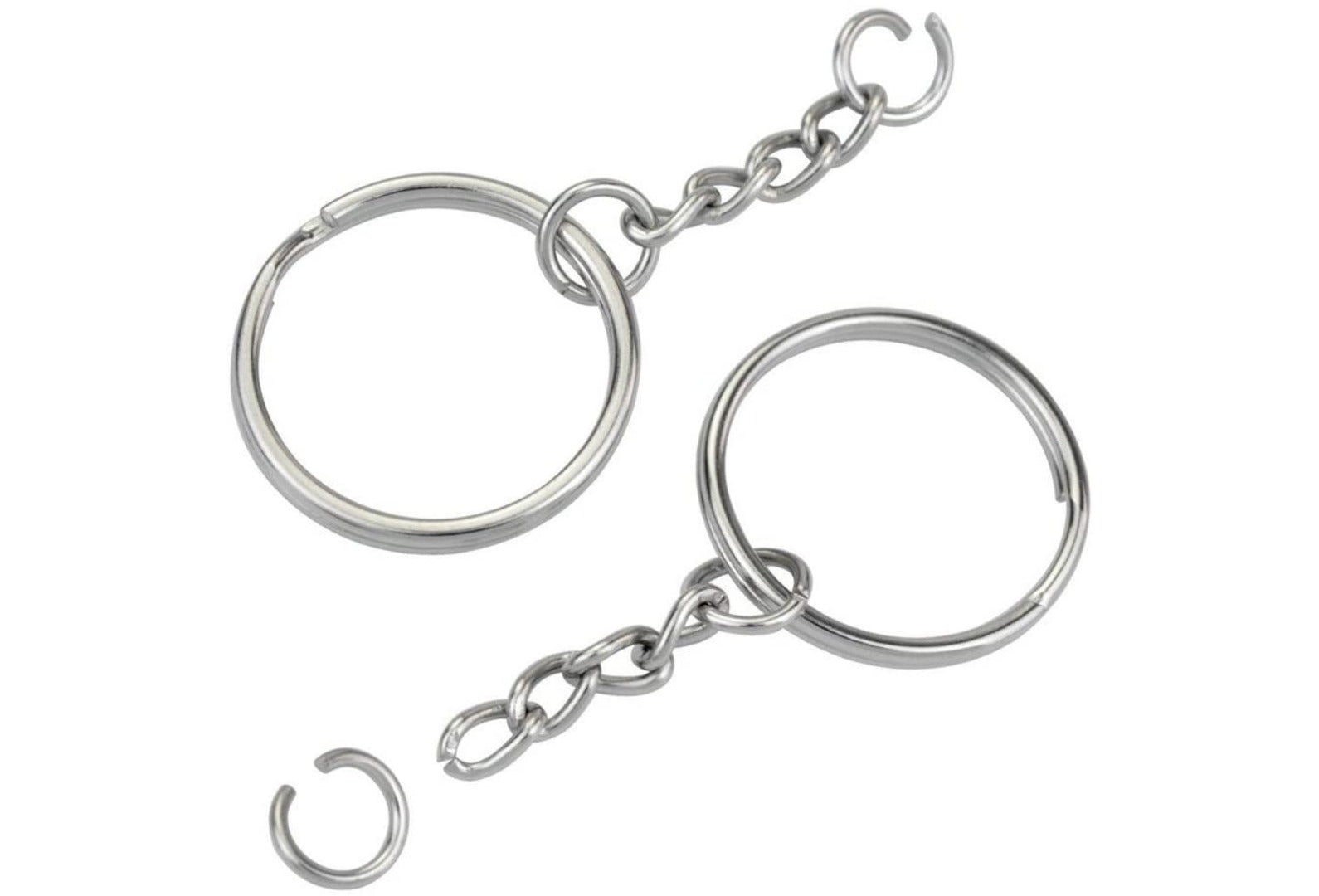 KINGFOREST 80PCS Split Key Ring with Chain 1 inch and Jump Rings