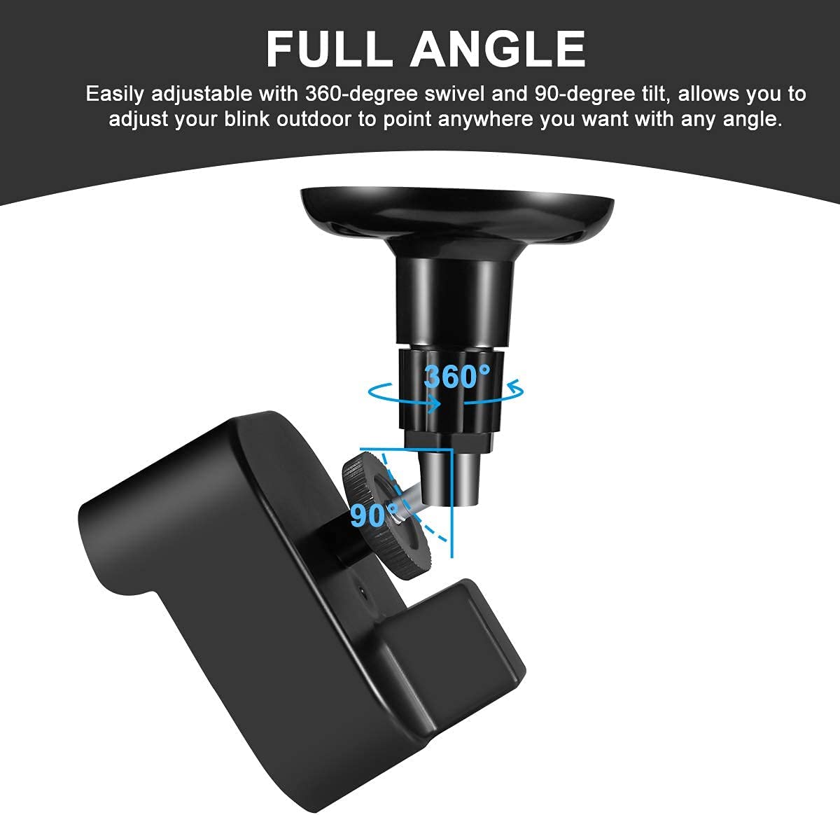 Blink Outdoor Camera Mount, Weatherproof Protective Housing Cover with 360 Degree Adjustable Wall Mount - LNC