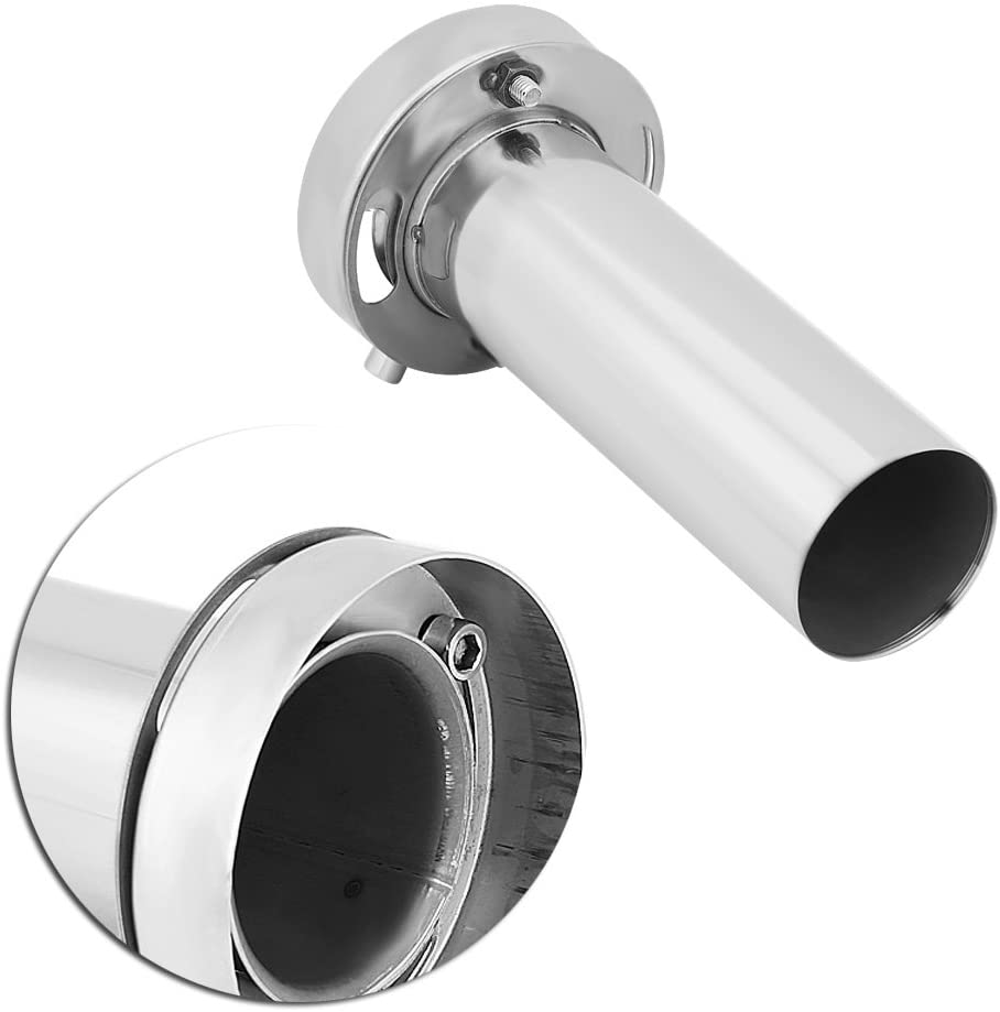 Auto Car Universal Stainless Steel Exhaust Muffler Tip Adjustable Removable Sound Silencer (4in) - e4cents