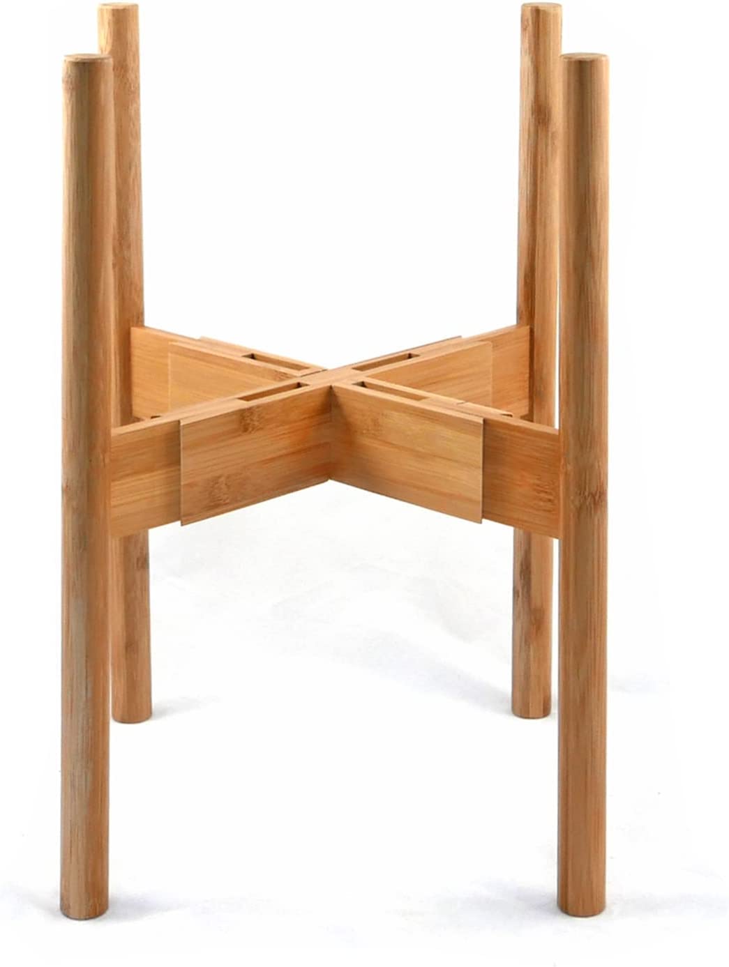 Modern Adjustable Plant Stand - Adjust Width 8" up to 12" - Bamboo  (SDA)