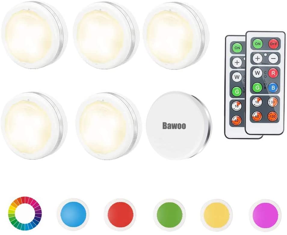 Puck Lights with Remote Control  RGB Wireless Under Cabinet Lighting. - e4cents