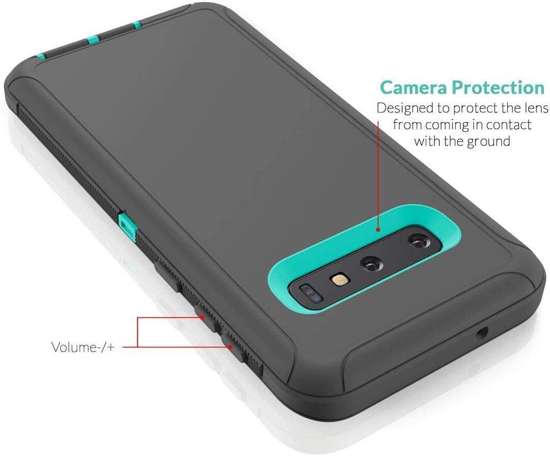 FastSun Samsung Galaxy S10 Plus Defender Case - (Clip+Teal-Pink) - e4cents