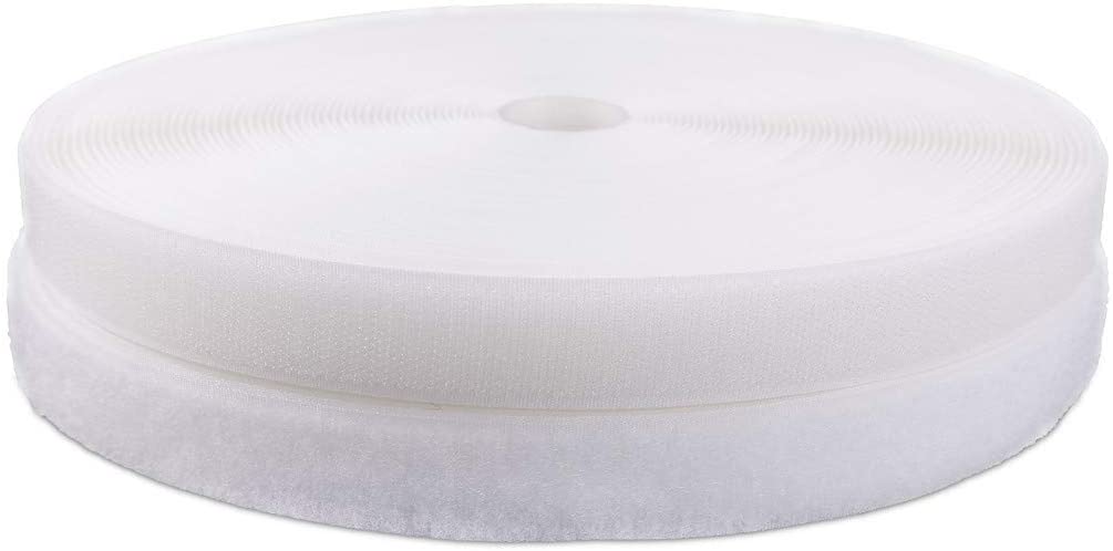 White Sew On Hook and Loop Tape Fastening Nylon Fabric Tape. - e4cents