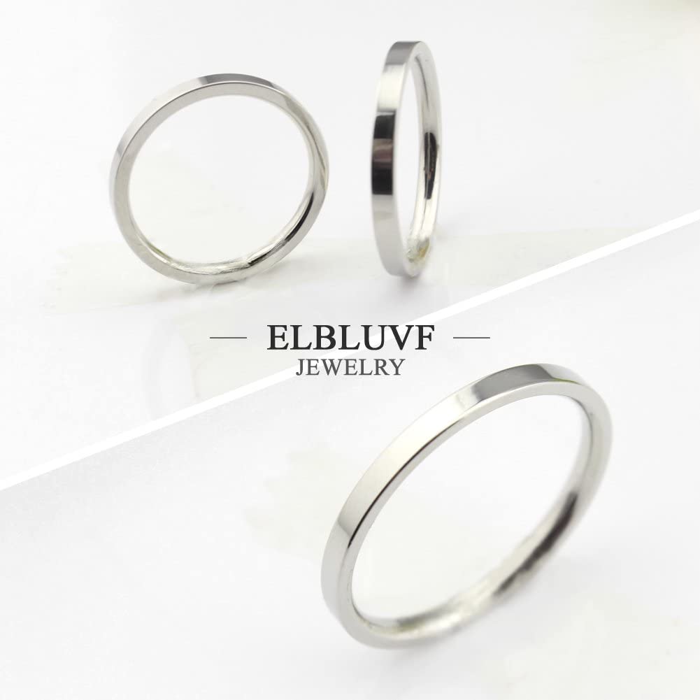 FindChic Jewelry Stainless Steel Thin Band Ring Hammered Stacking Skinny Wire Ring Simple Knuckle Ring (size 7). - e4cents