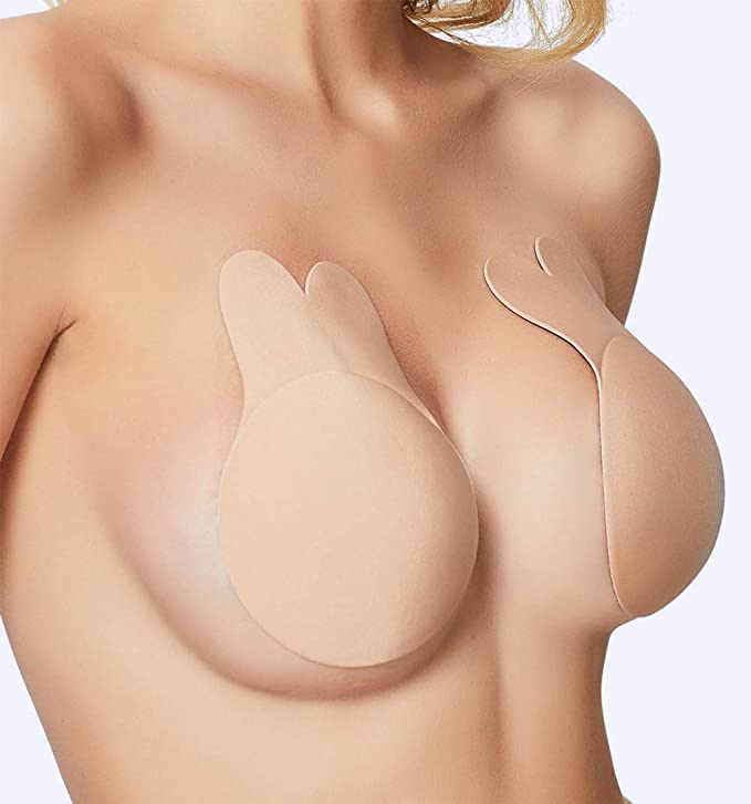 Women Adhesive Strapless Breast Lift Up Nipplecovers Sticky Invisible Backless Silicone Bra - e4cents