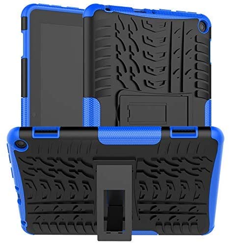 Boskin for Kindle Fire hd 8 case Fire hd 8 Plus case 2017/18. Generation,Shockproof Kickstand Cover (Blue). - e4cents