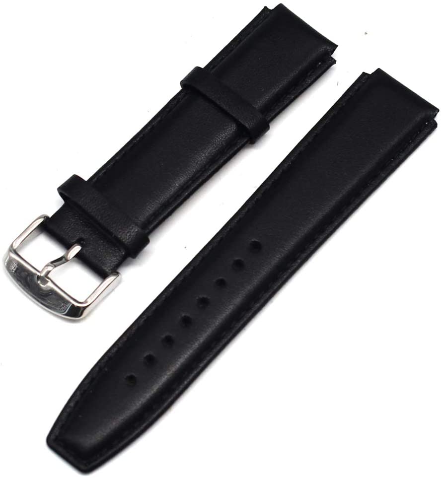 Fullmosa 18mm Replacement Genuine Leather Watch Band - BLACK - e4cents