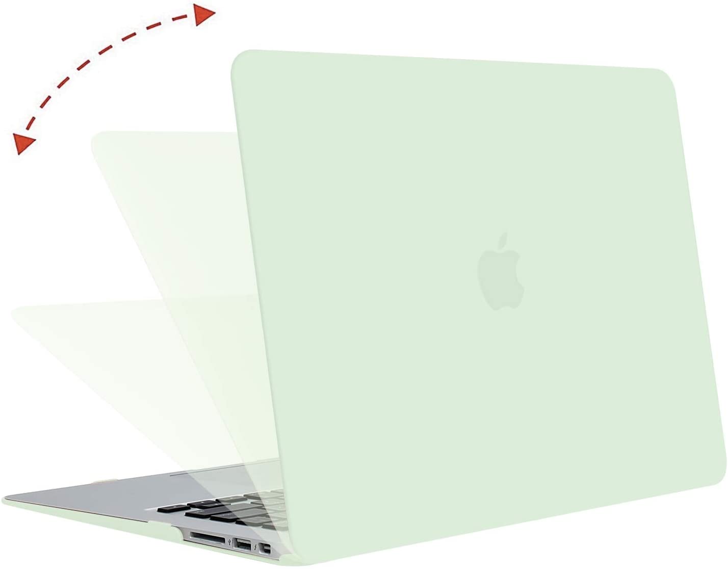 Honeydew Green -  MacBook Air 13 inch Case 2018 -2019 Release. Plastic Pattern Hard Shell , screen and keyboard protectors Compatible with MacBook Air 13. - e4cents