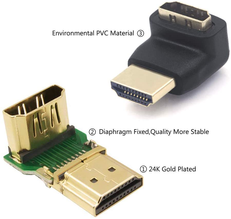 VCE HDMI 90 Degree and 270 Degree Adapter Right Angle - e4cents