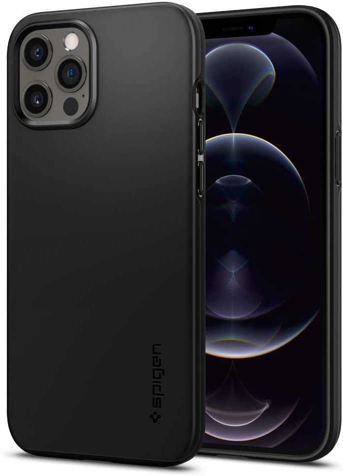 Spigen Thin Fit Designed for iPhone 12 Pro Max Case (2020) - Black - e4cents