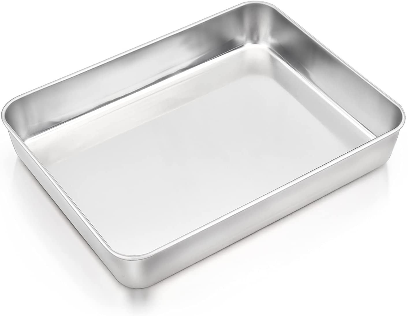 Stainless Steel Baking Pan 12.4” x 9.6” x 2” Rectangular Cake Pan.