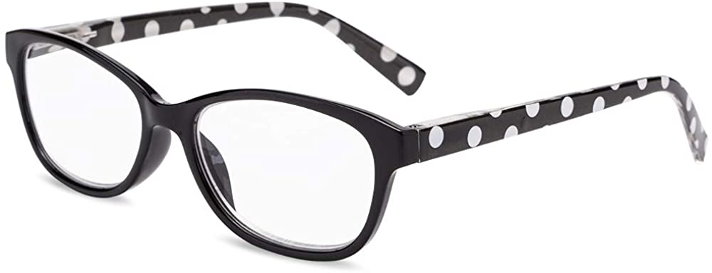 EYEGUARD Polka Dots Fashion Ladies Reading Glasses 4 Pairs Spring Hinge Readers for Women (1.0x) - e4cents
