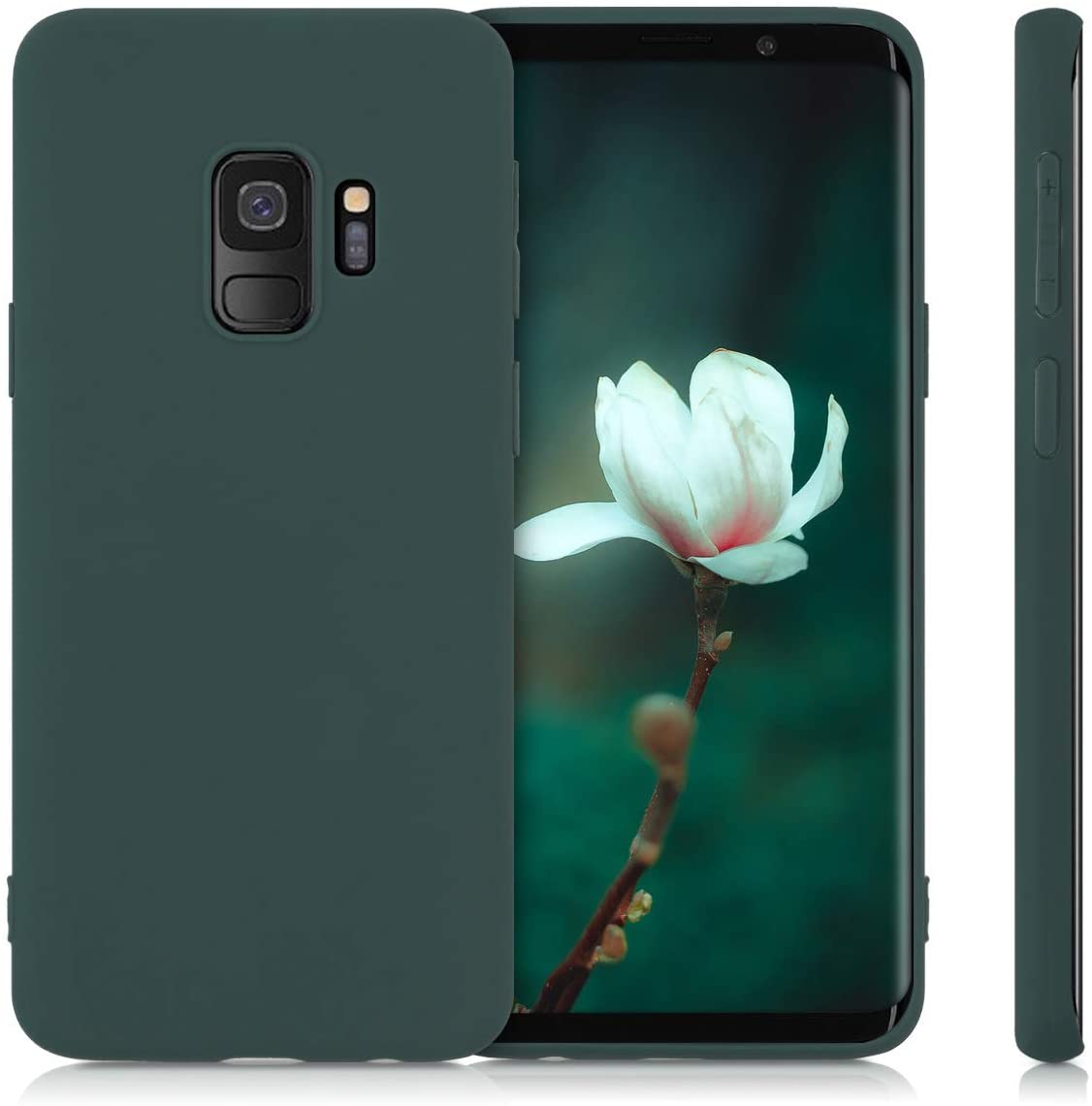 kwmobile TPU Case Compatible with Samsung Galaxy S9 - Case Soft Thin Slim Smooth Flexible Protective Phone Cover - Moss Green. - e4cents