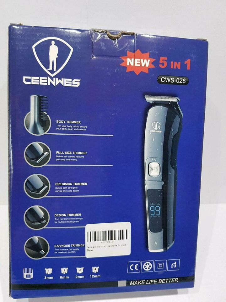 5 in 1 Ceenwes Professional Men's Hair Clippers Trimmers Machine Cordless Shaver - e4cents