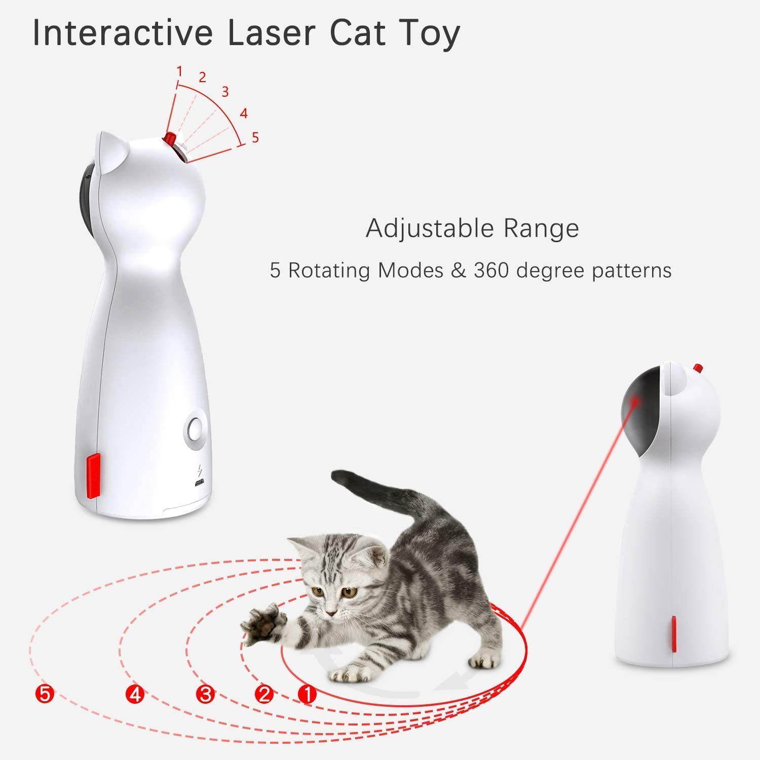 Automatic Cat Toys for Indoor Cats, Kitten Toys for Trainning Exercise USB Charging - (LNC)