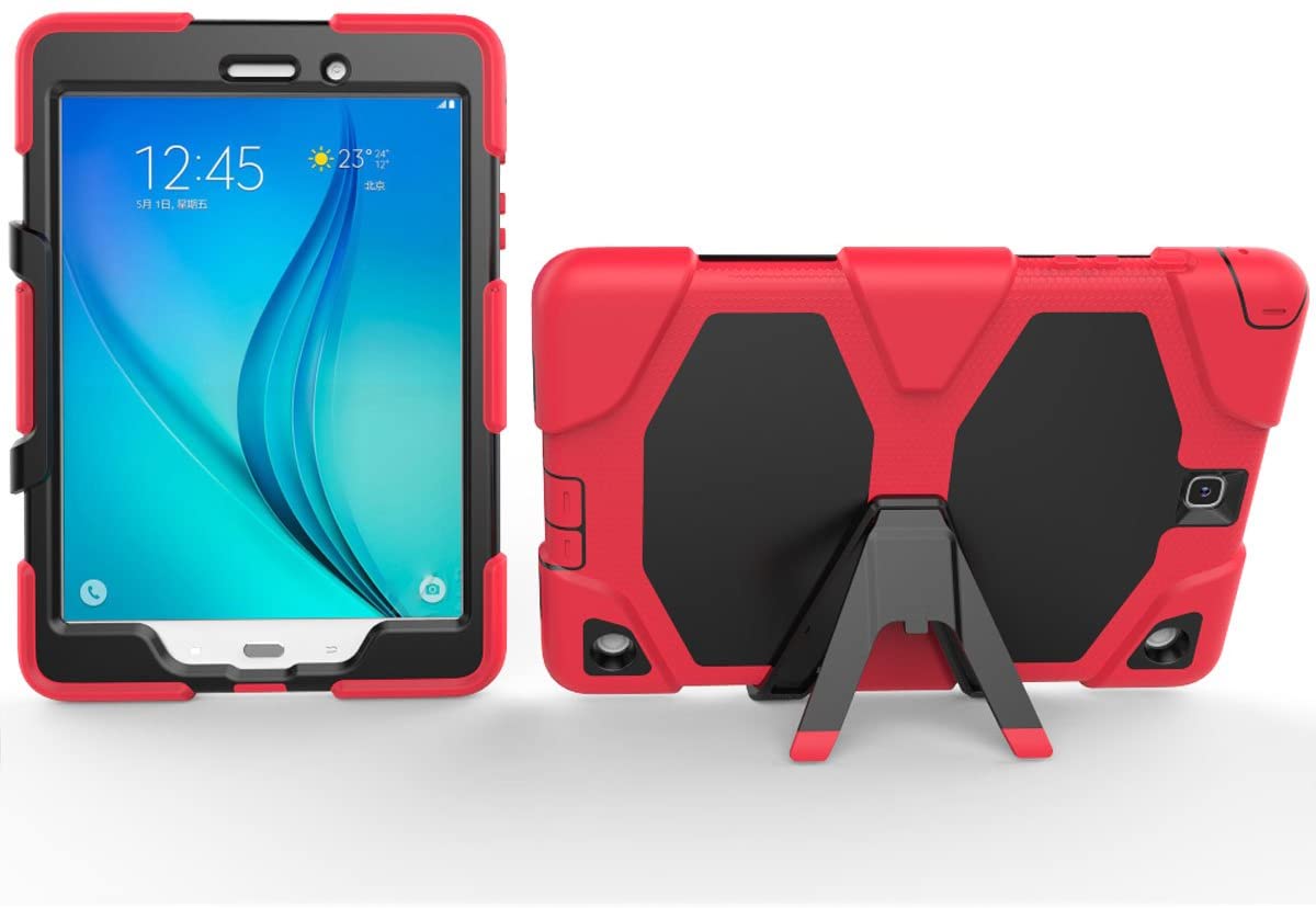 Samsung Galaxy Tab A 8.0 Case, SM-T350 Case Samsung Galaxy Tab A 8.0"/8-inch (SM-T350) Heavy Duty Armor Rugged Protective Cover Case Red. - e4cents