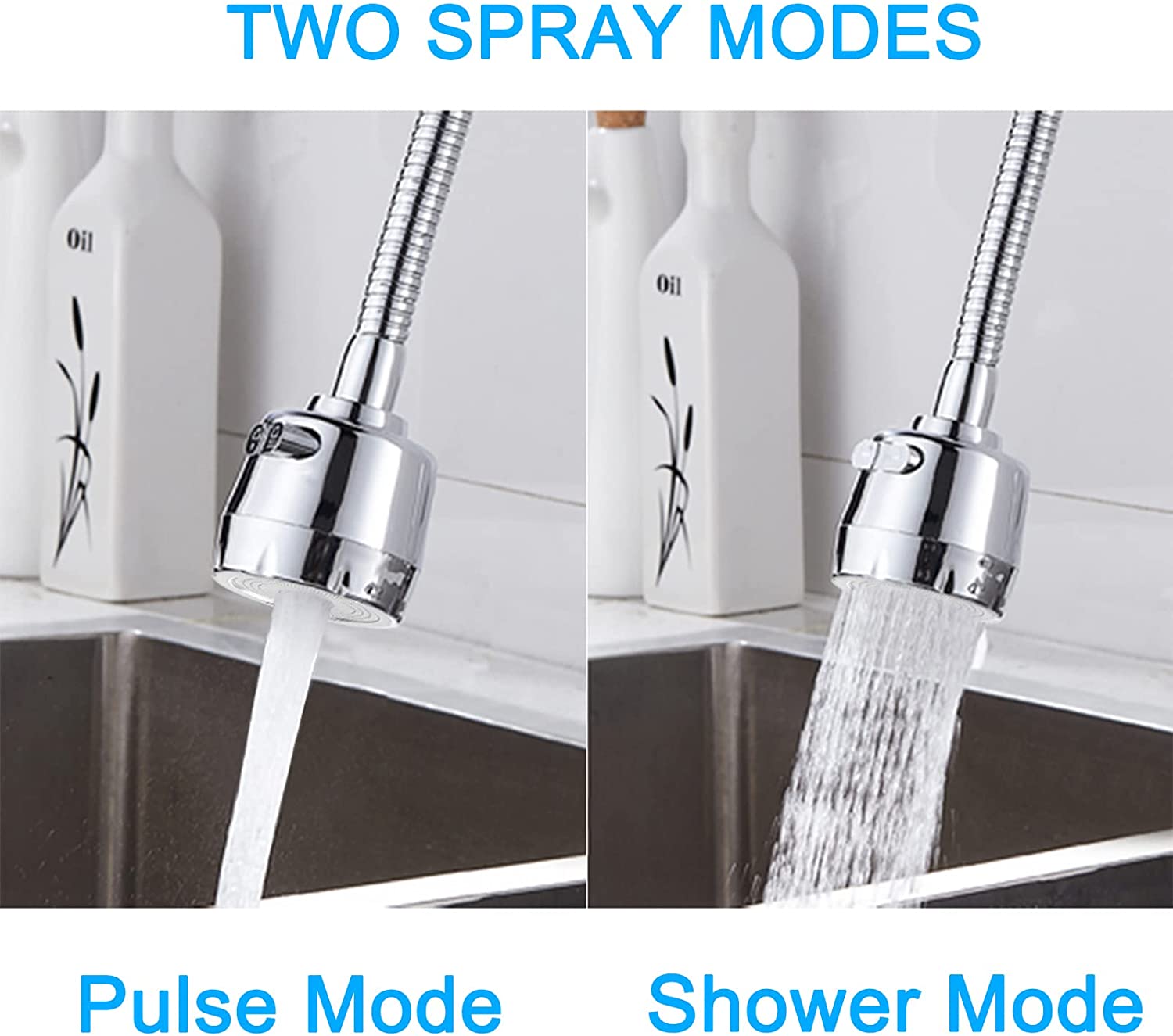 Wodgreat Sink Faucet Sprayer Attachment for Kitchen/Washroom, 360° Rotatable Anti-Splash Tap Booster,