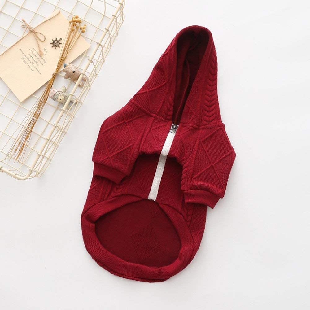 Meioro Zipper Hooded Dog Sweater Pet Clothes Dog Cat Clothes Cute Pet Clothing. - e4cents