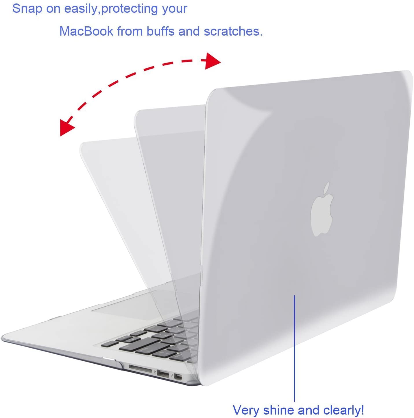clear - MacBook Air 13 inch Case (Models: 2017 - 2020 Release), Protective Plastic Hard Shell Case & Keyboard Cover & Screen ProtectoR. - e4cents