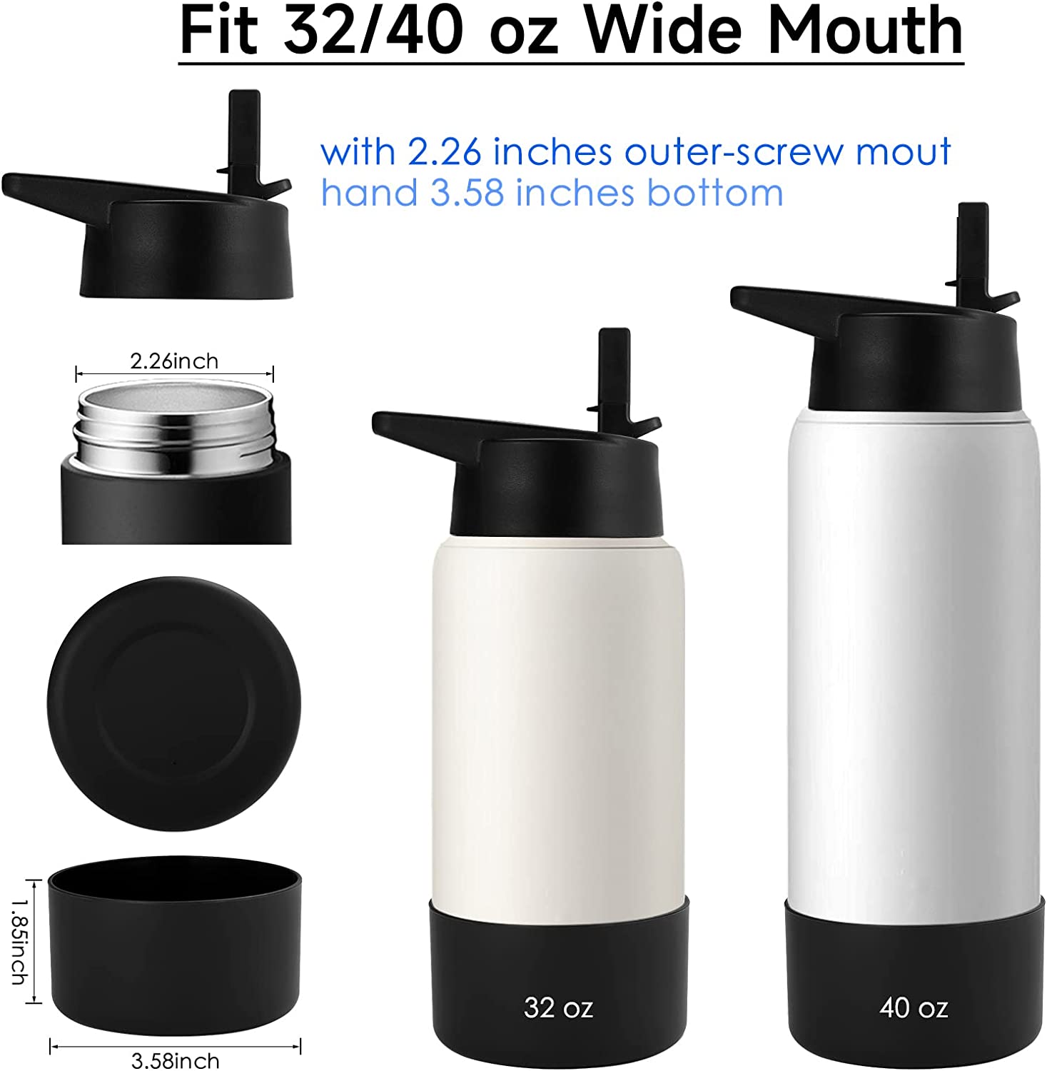 Straw Lid for Hy-dro-Flask Wide Mouth with Protective Silicone .