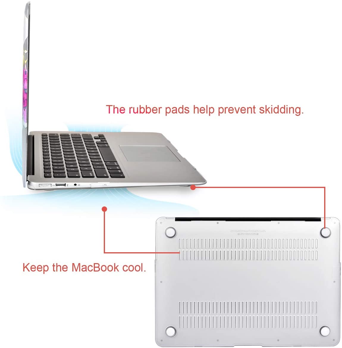 BLUE & PINK -  MacBook Air 13 inch Case 2018 - 2020 Release. Plastic Pattern Hard Shell  Only Compatible with MacBook Air 13. - e4cents