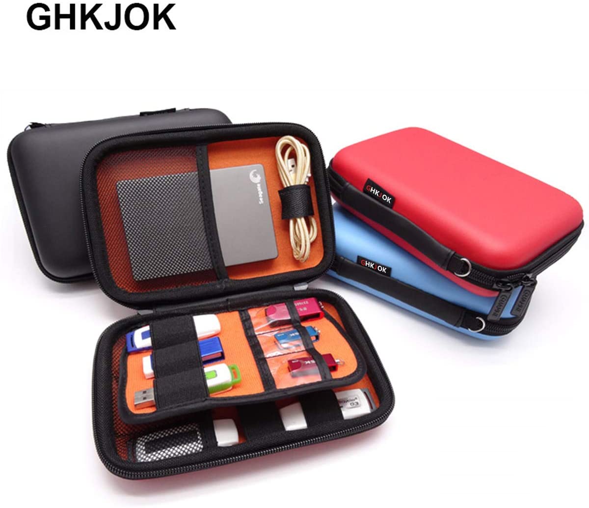 GHKJOK Electronics Bag Cable Hard Shell Organizer Water-Resistant Carry Case for Kindle Keys Chargers. - e4cents