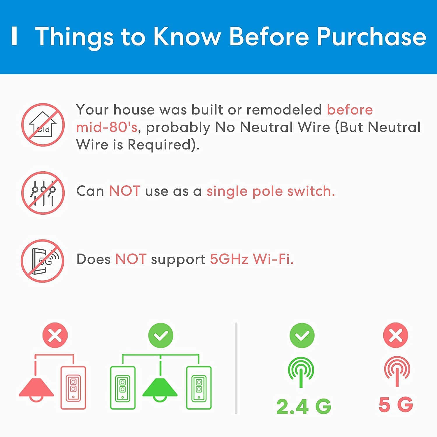 3 Way Smart Light Switch Supports Apple HomeKit, Siri, Alexa, Google Assistant - (LNC)