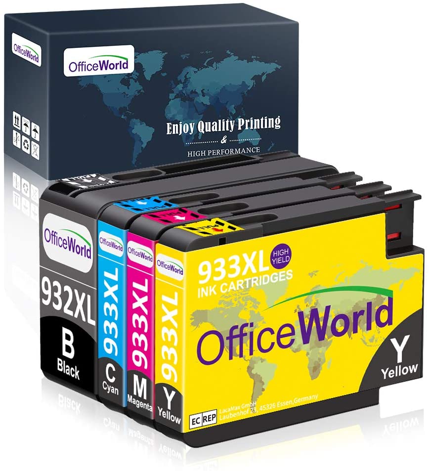 OfficeWorld Compatible Replacement/ Refill for HP 932XL 933XL Ink Cartridges Combo Pack, - e4cents