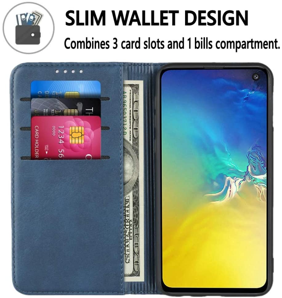 Sailortech Premium Leather Case Flip Folio Cover  for Galaxy S10e Case (5.8") Navy Blue - e4cents