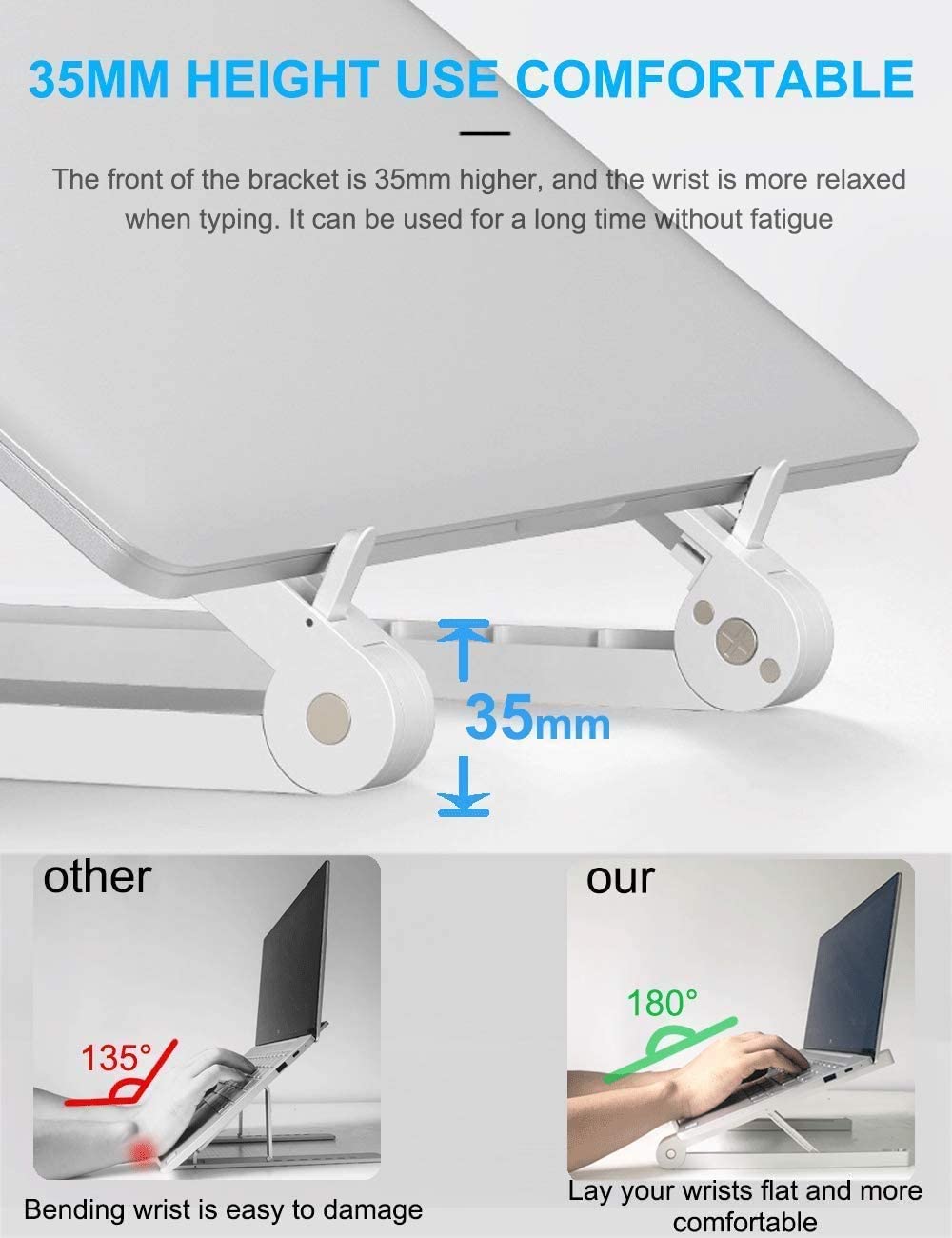 Portable Laptop Stand, Adjustable Laptop Riser 160g Super Light Weigh. - e4cents