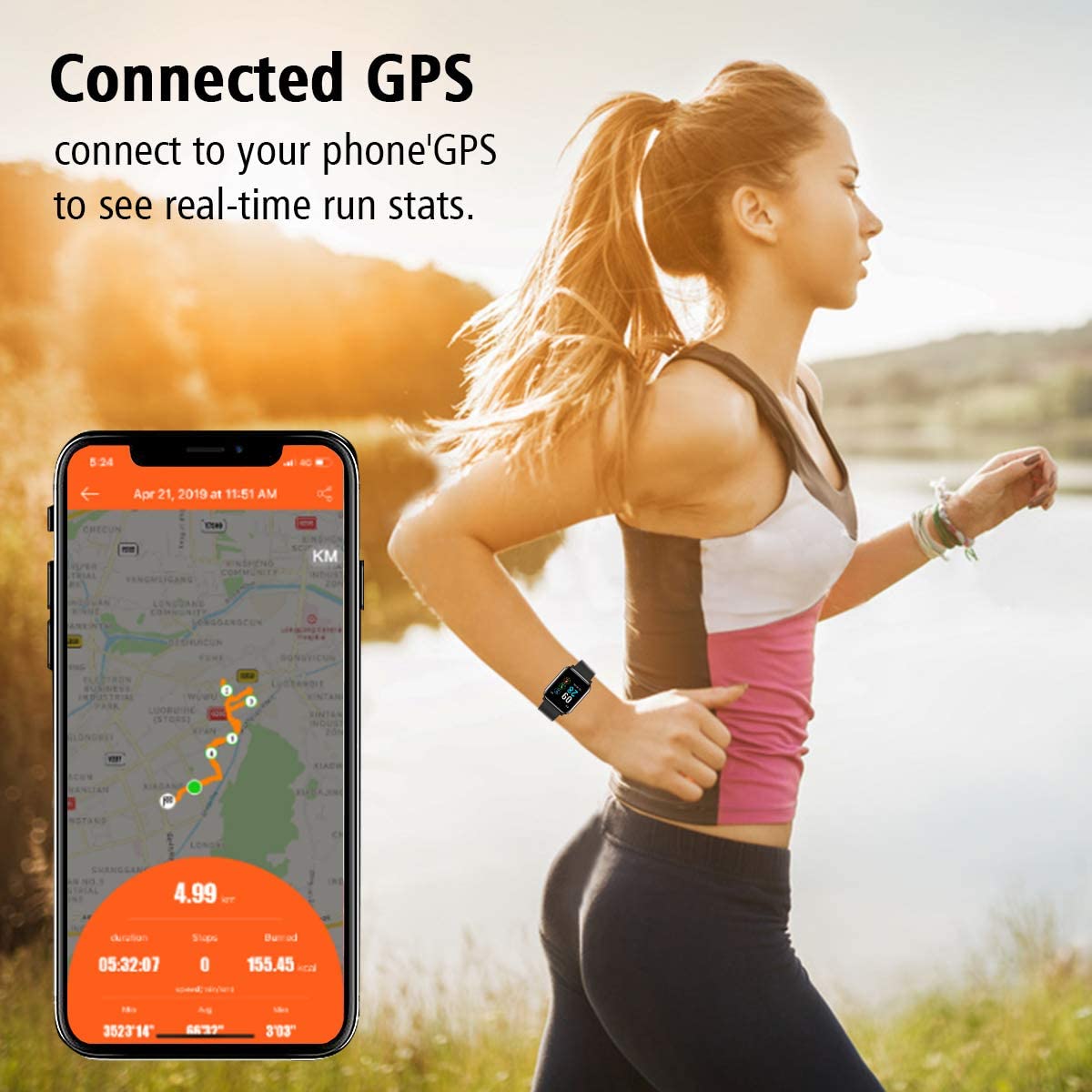 L8star Fitness Tracker Heart Rate Monitor-1.3'' - e4cents