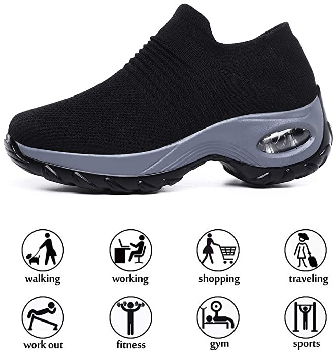 Lauwodun Women Running Shoes Lightweight Casual Sport Shoes Breathable Fashion Sneakers Walking Shoes( size 38) - e4cents