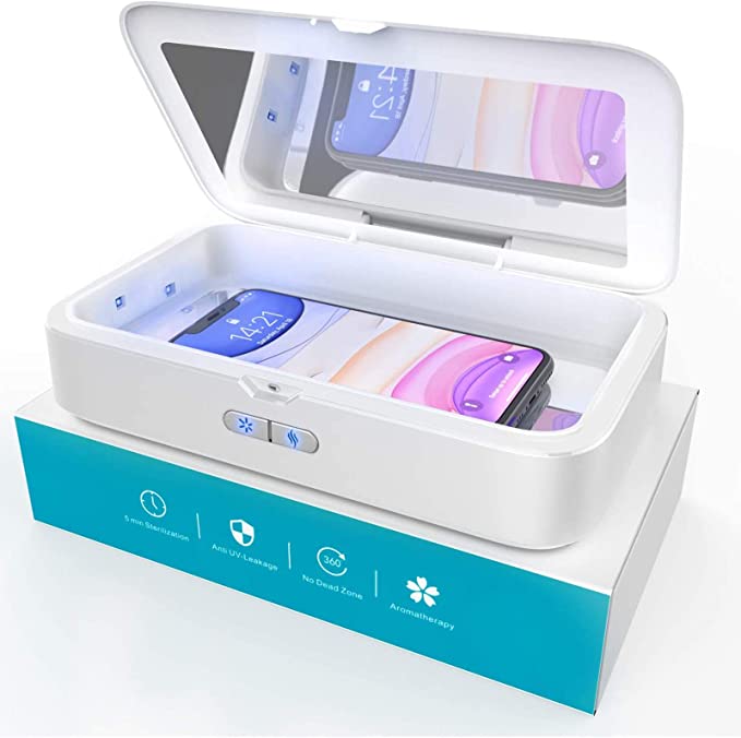 Cell Phone UV Sanitizer, Newild Smart Sterilizer 1 Pro, 2nd Generation Non-Mercury UV, LED UV Light Cleaner Box with Aromatherapy Function, Disinfector for Mobile Phone Toothbrush Keys Jewelr
